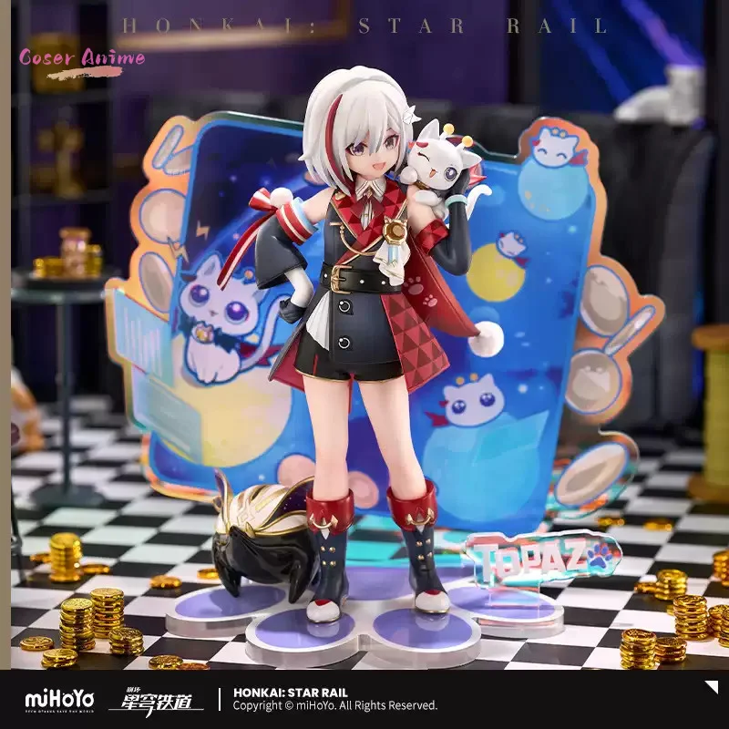

Topaz Figure MiHoYo Official Original Honkai Star Rail Topaz Model Ornament Little Dot Cat Series Doujin Cosplay Garage Kits