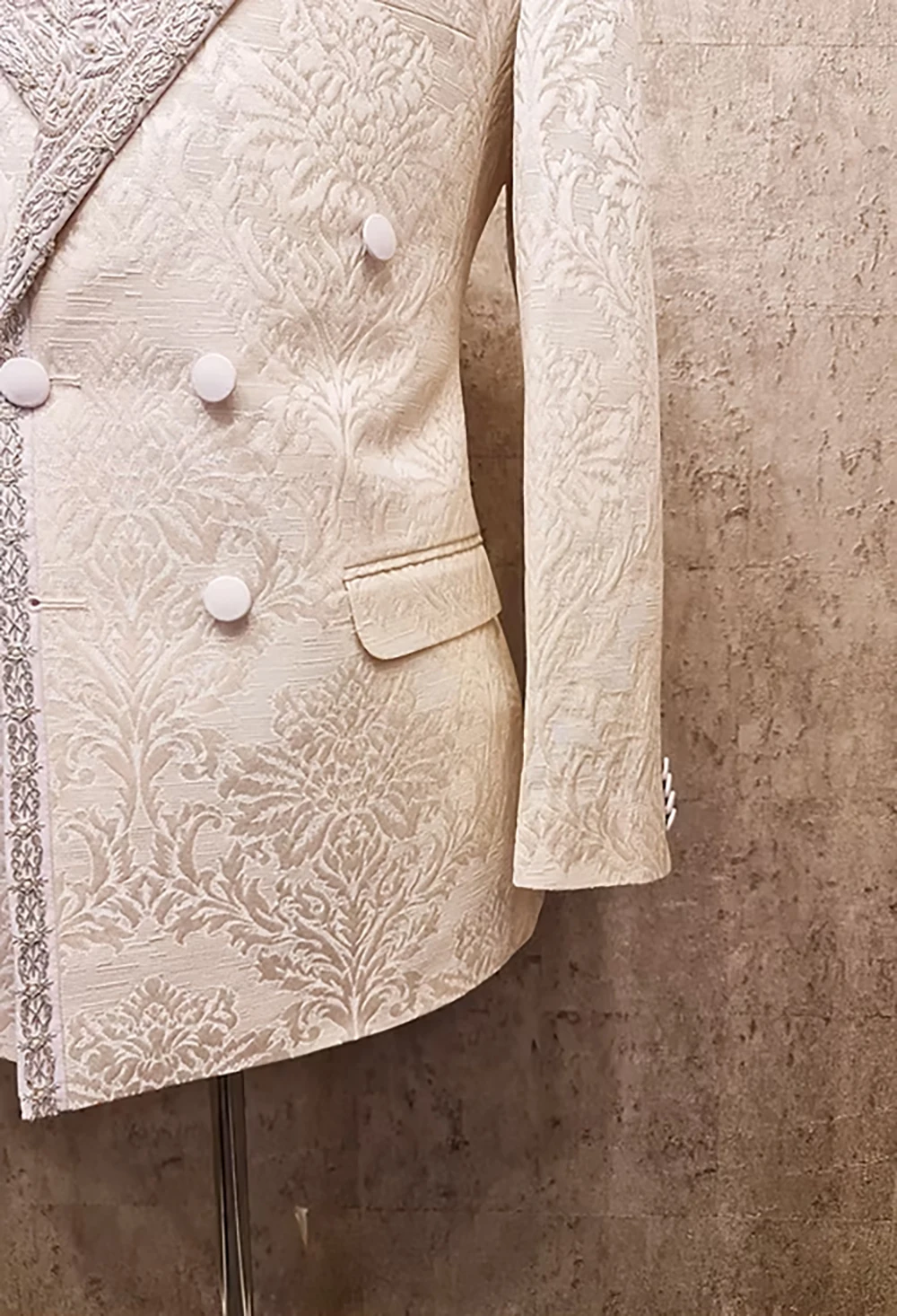 Veste à motif Floral 3D pour hommes, manteau à revers à Double boutonnage, une pièce, personnalisé, vêtements d'affaires formels