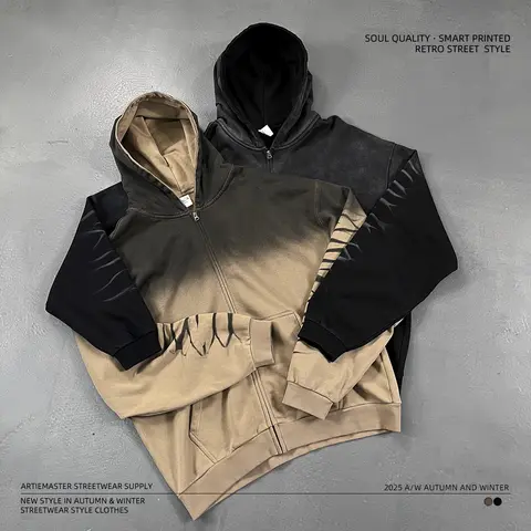 2025 nouveau sweat-shirt à fermeture éclair dégradée