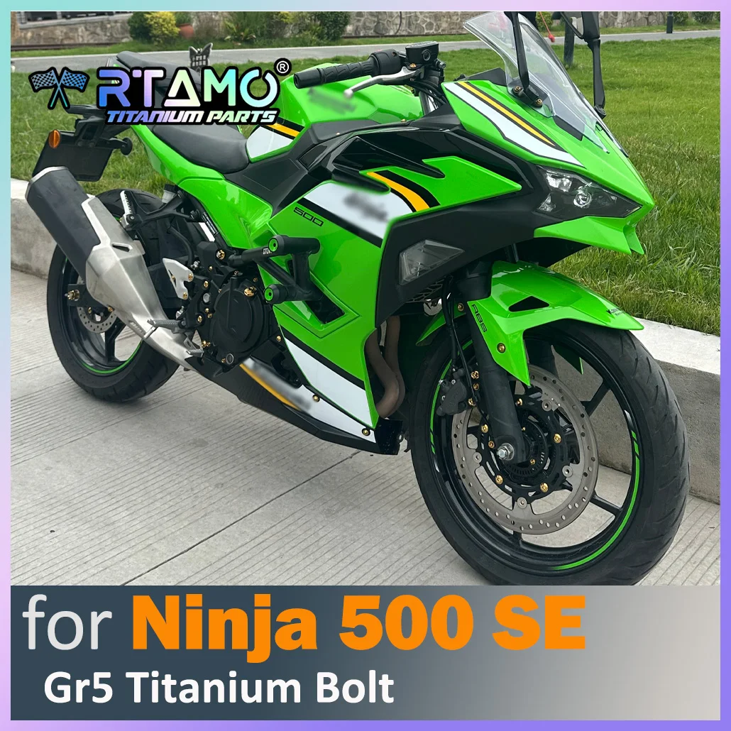 RTAMO Gr5 Titanium Bolts Set Front Brake Disc Mirror Base Bolt Fit for Kawasaki Ninja 500SE