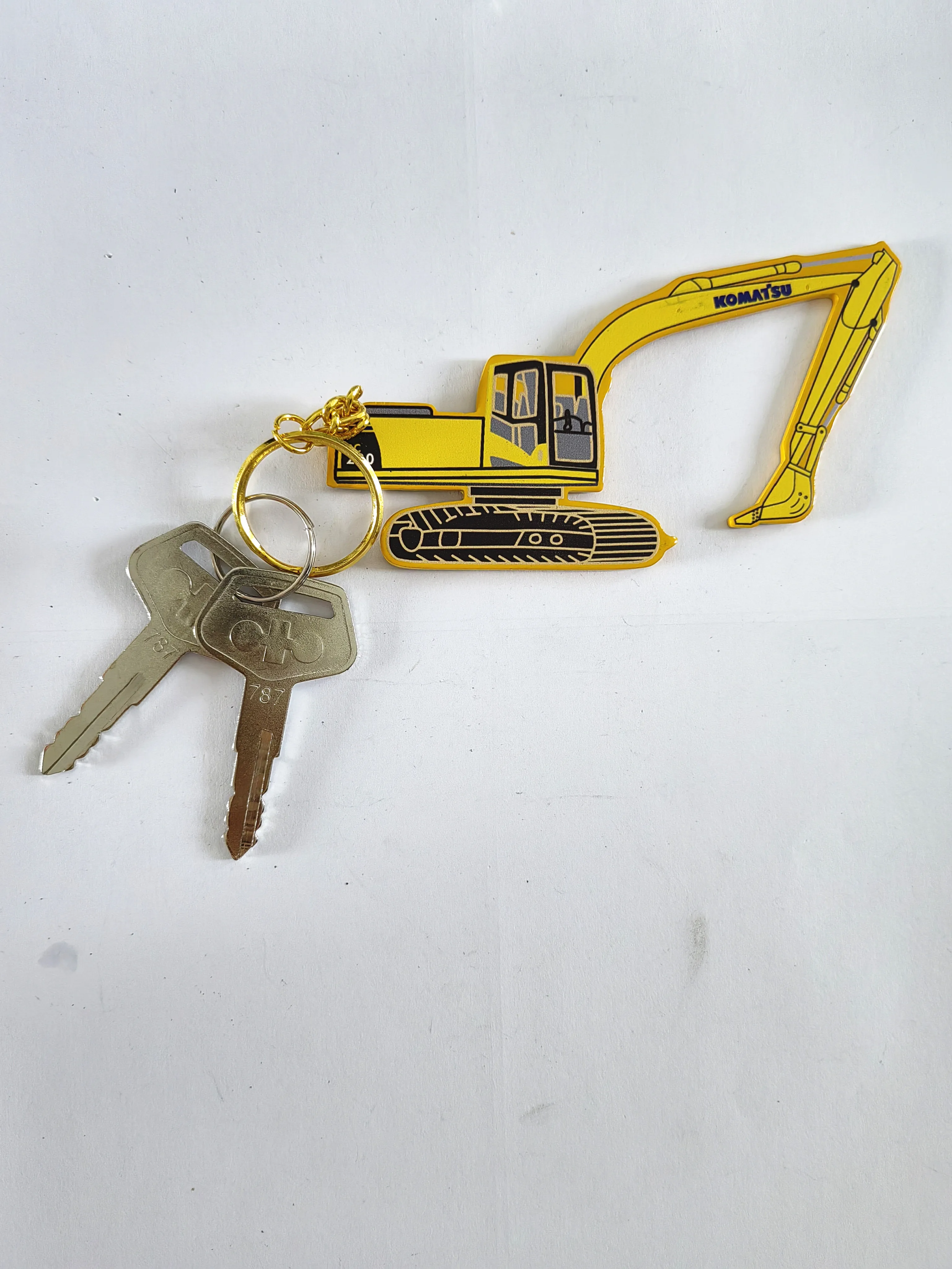 2PCS ZAX H800 787 K250 Key With Excavator Key Chain For Hitachi  Komatsu Kobelco  Excavator