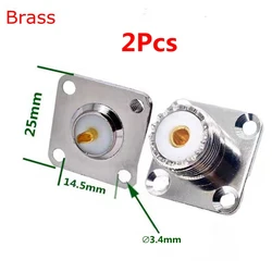 2PCS SO239 SO-239 UHF Female Socket Panel Mount Chassis Bulkhead  Connector SL16 UHF Female 4holes Flange Coax RF