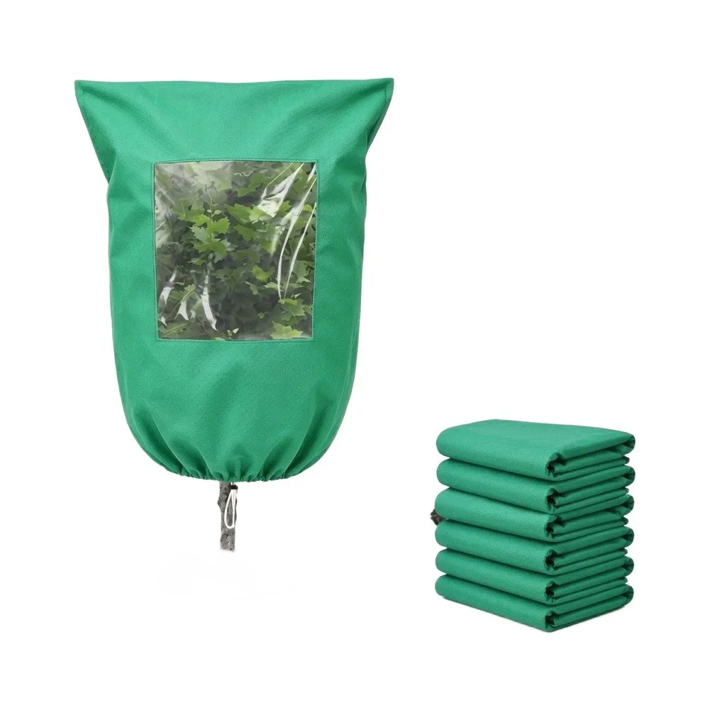 Reusable Plant Cover with Transparent Window for Cold Weather Protection Non Woven Material 240 cm x 240 cm 240 cm x 200 cm
