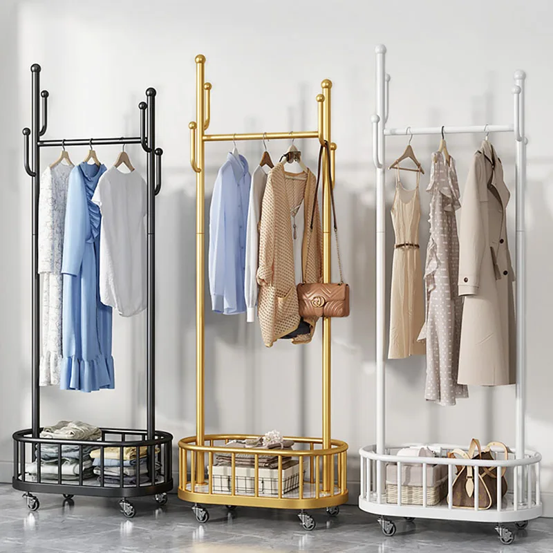 Gold Drying Clothes Rack Bathroom Hanger Luxury Bedroom Coat Racks Buffets Living Room Evening Dresses Porte Manteau Furniture