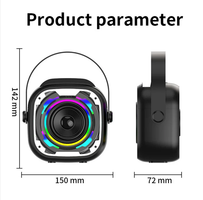 

V11 Portable Bluetooth Speaker with Dual Microphones - Mini Karaoke Speaker, Enhanced Bass, Desktop Compact