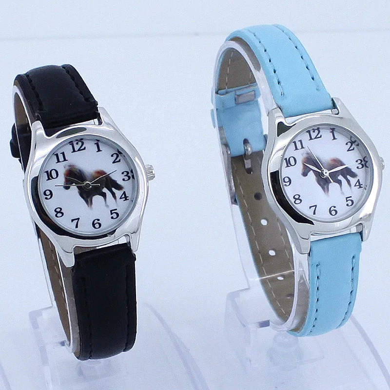 10 teile/los, Cartoon Uhren Mädchen Junge kinder Geschenk Pferd Quarz Student Kinder Tier Armbanduhr Uhr für Jungen Mädchen Großhandel