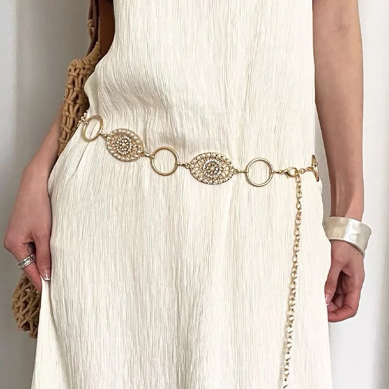 

High-end Women's Waist Chain with Diamonds, New Pearl Rhinestone Fashionable and Exquisite Young Women's Waist Chain