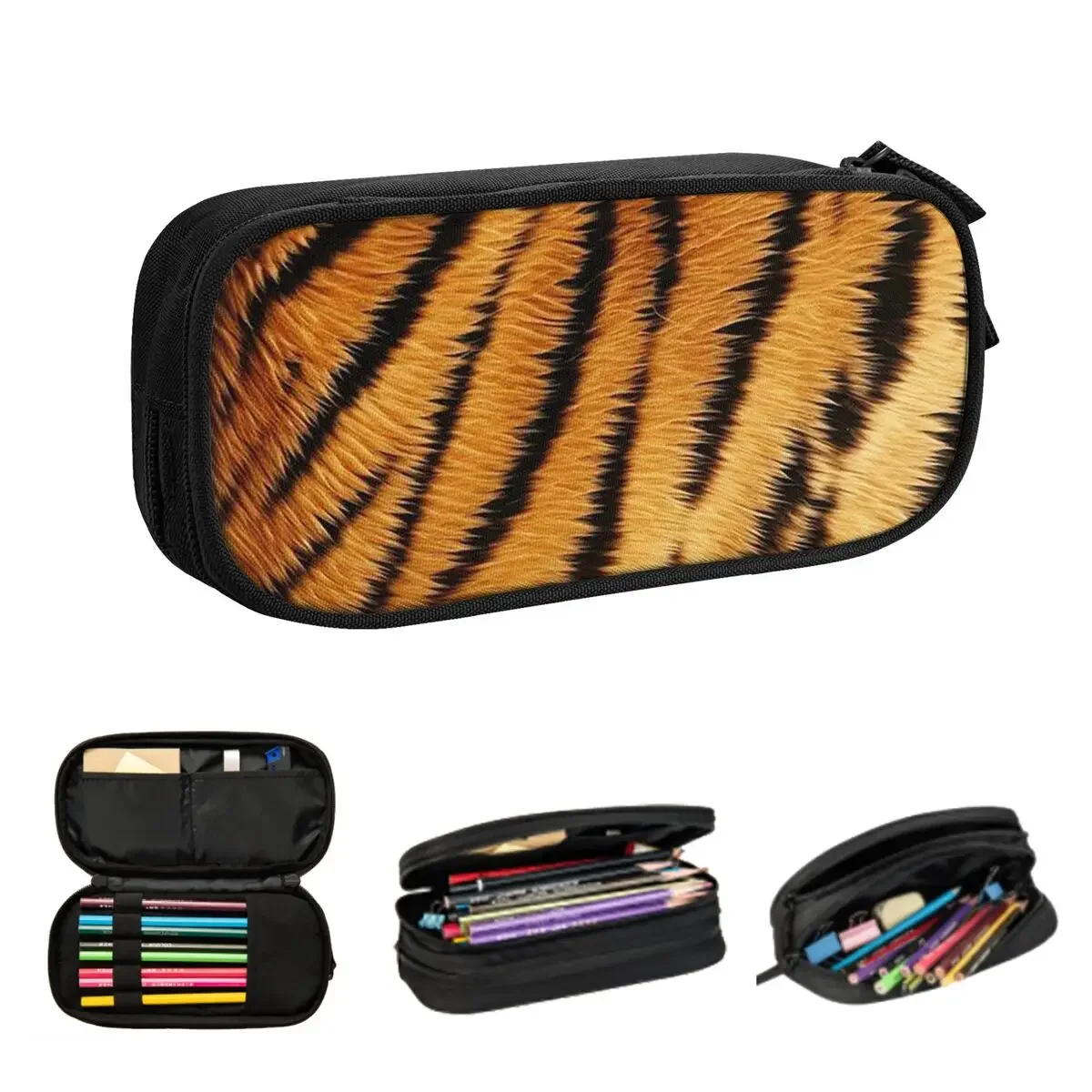 

Tiger Skin Pencil Cases for Students Gifts Pen Box Pencil Bag Large Storage Pencil Pouch Storage Stationery Supplies