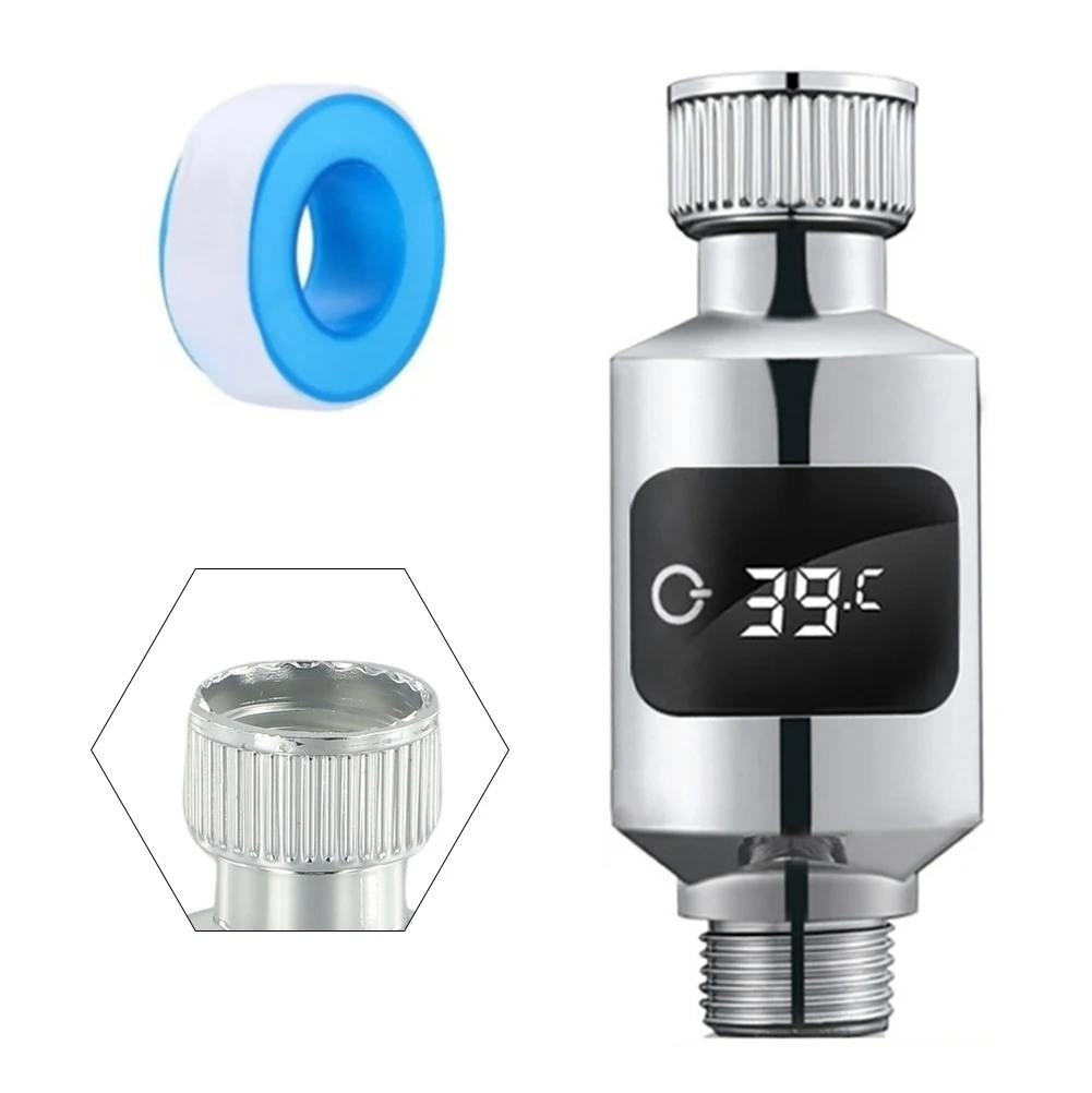 Waterproof Shower Temperature Monitor with LED Battery Indicator and Accurate Digital Thermometer for Shower Head