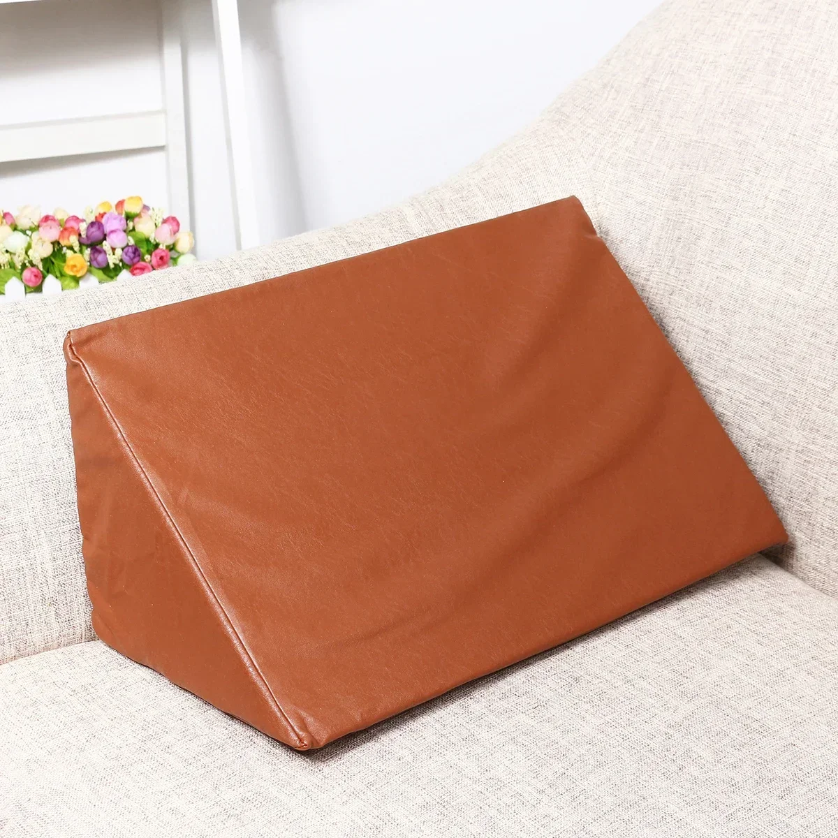 4 Sizes Cotton / Leather Sponge Orthopedic Acid Reflux Bed Wedge Pillows Back Leg Elevation Cushion Pad Bedding Triangle Pillow