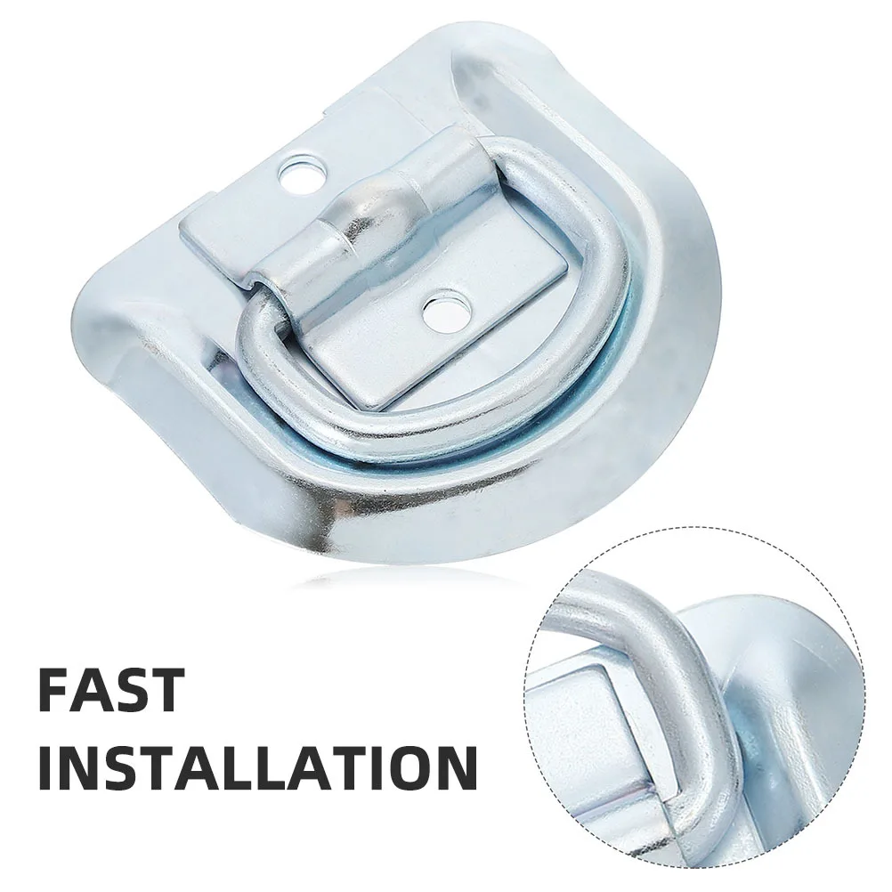 4Pcs D Ring Tie Down Anchor for Trailers Heavy Duty Metal Floor Hook Lashing Rings Portable Pull Tabs for Secure Cargo Fastening