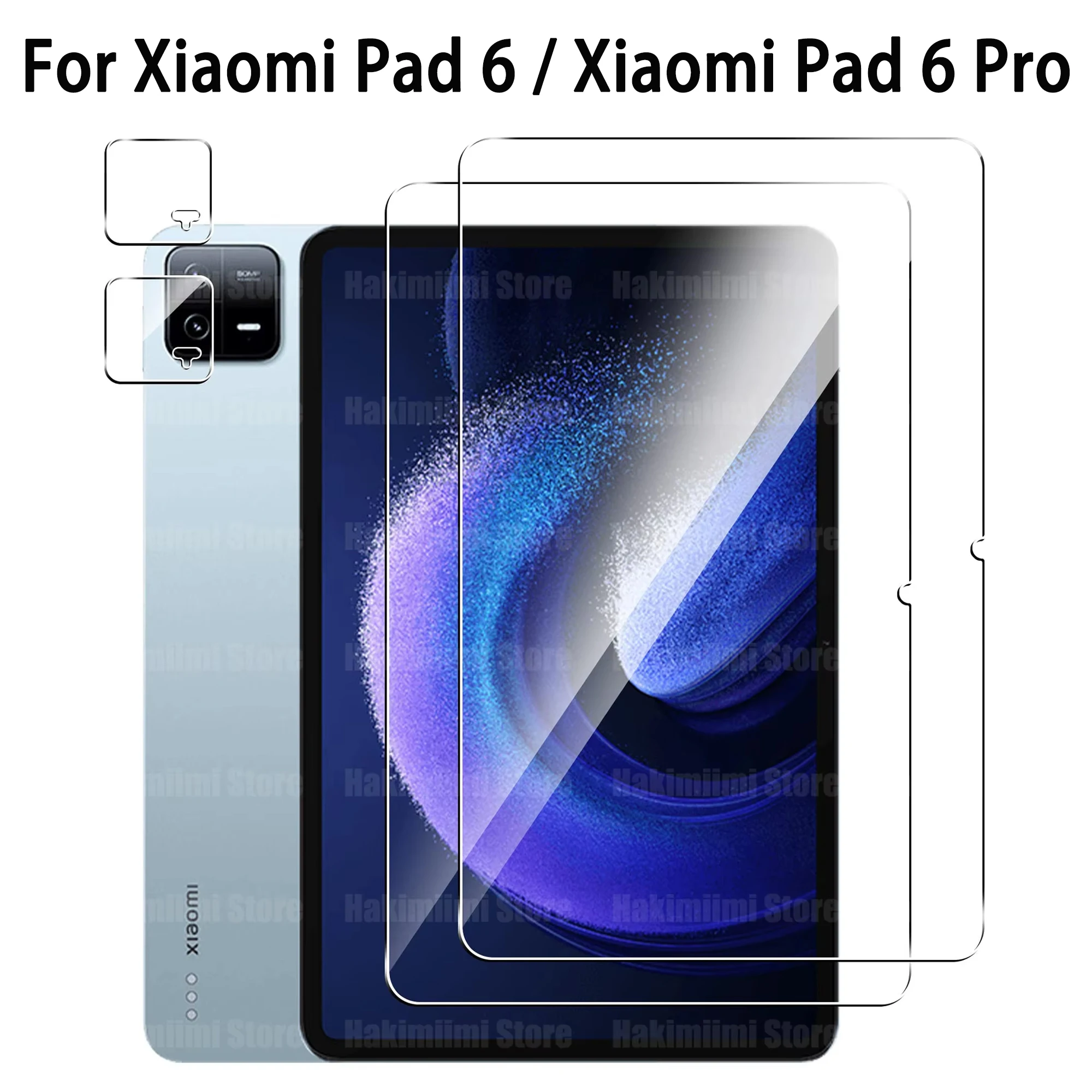 

Screen Protector for Xiaomi Pad 6 / Xiaomi Pad 6 Pro (11 inch) 2023 Tempered Glass Film and Camera Lens Protector 9H hardness