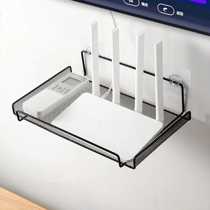 Multifunctional WIFI Router Shelf Stand Wall-mounted TV Screen Top Storage Box Office Organizer Home Sundries Storage Rack