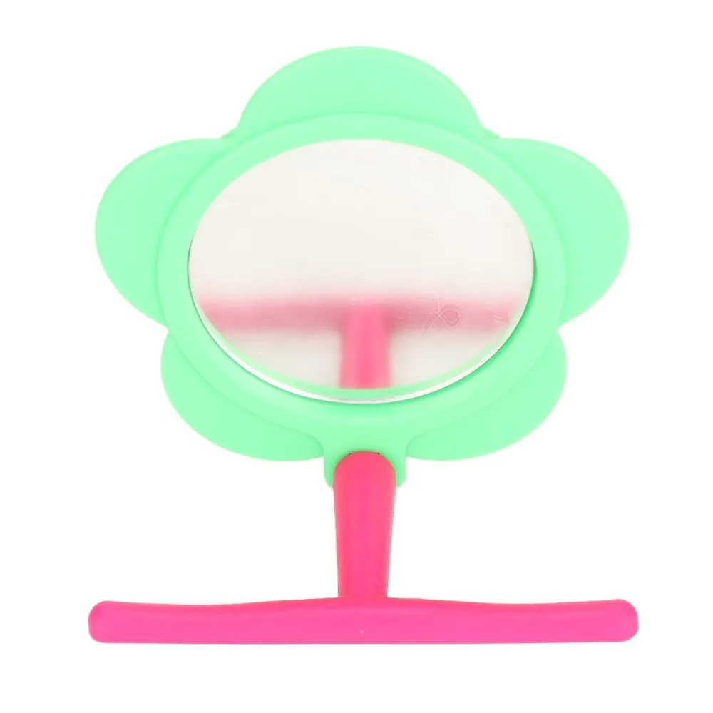 Flower Shape Bird Mirror Perch Toy Acrylic Material Colorful Design Parrot Mirror Stand Toy Plastic Material Standing Structure