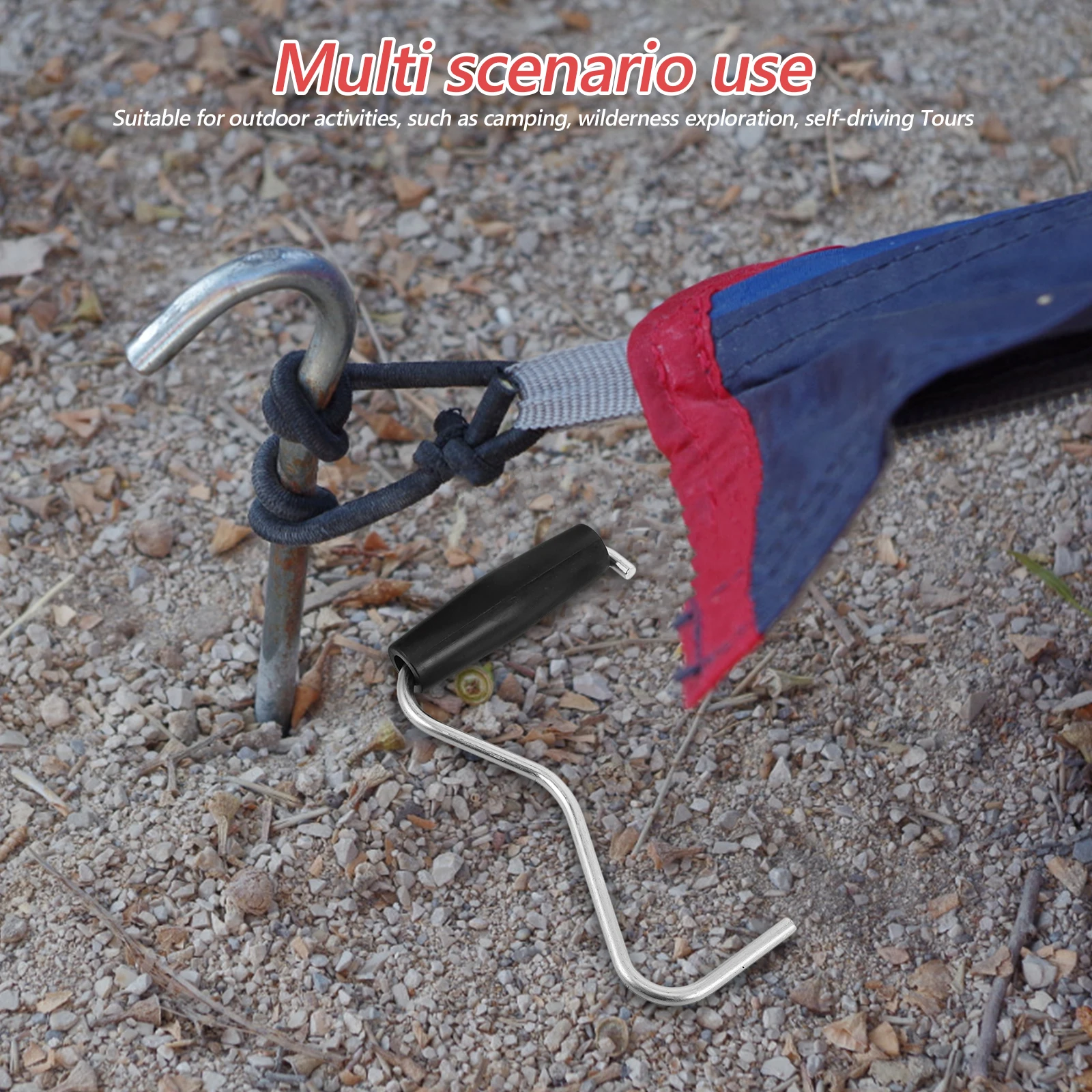 

Tent Stake Peg Remover Hook Extractor Galvanized Surface Tent Stake Remover Camping Gear Portable Durable Repair Tool Set