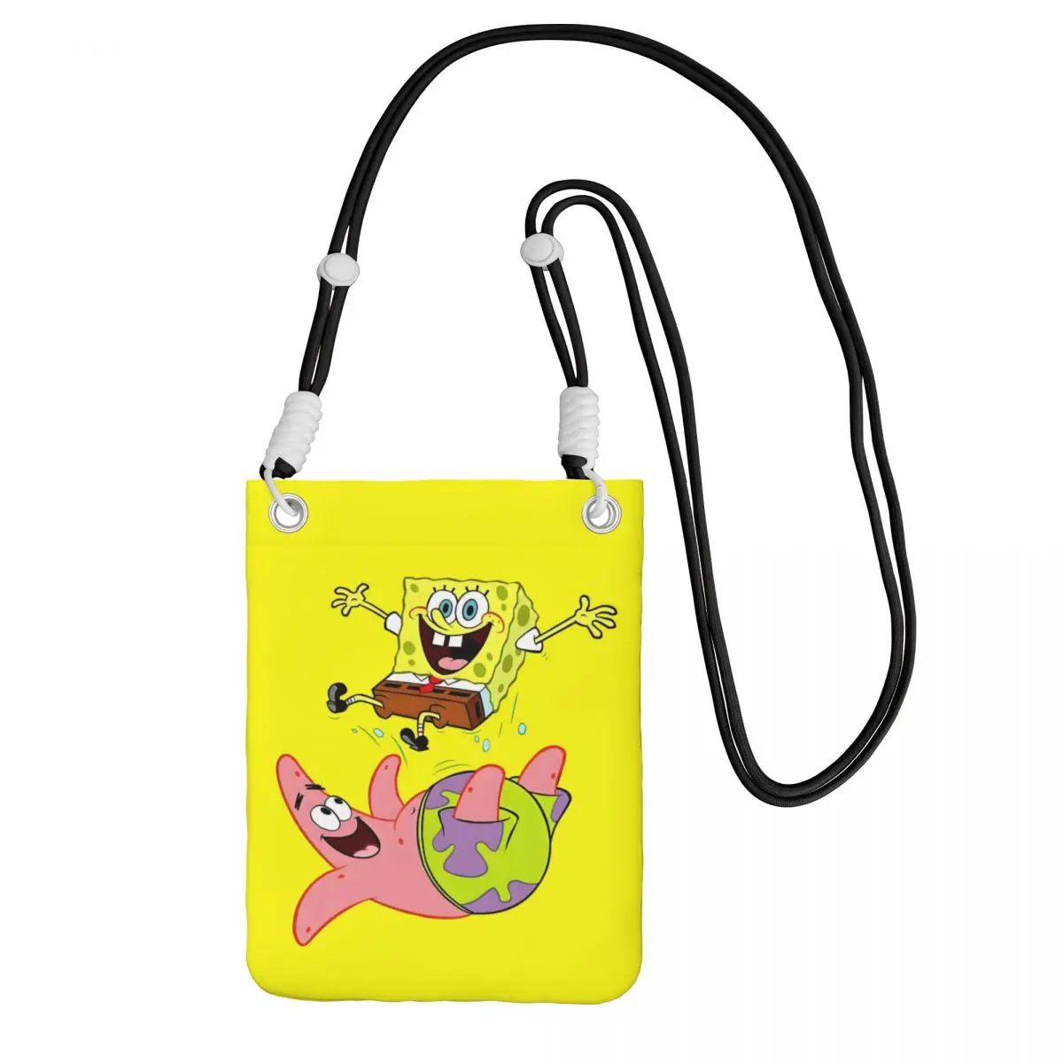 

Custom Cool SpongeBobed Mobile Phone Bag for Traveling Men Women Cartoon Small Crossbody Purse Smart Phone Wallet With Strap