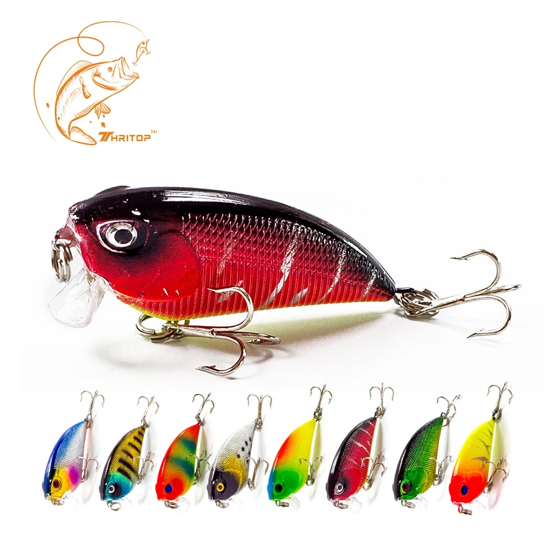 Thritop Professional Carp Fishing Hard Baits 55mm 5.5g TP007 8 Different Colors for Option Artificial Crank Fishing Lures