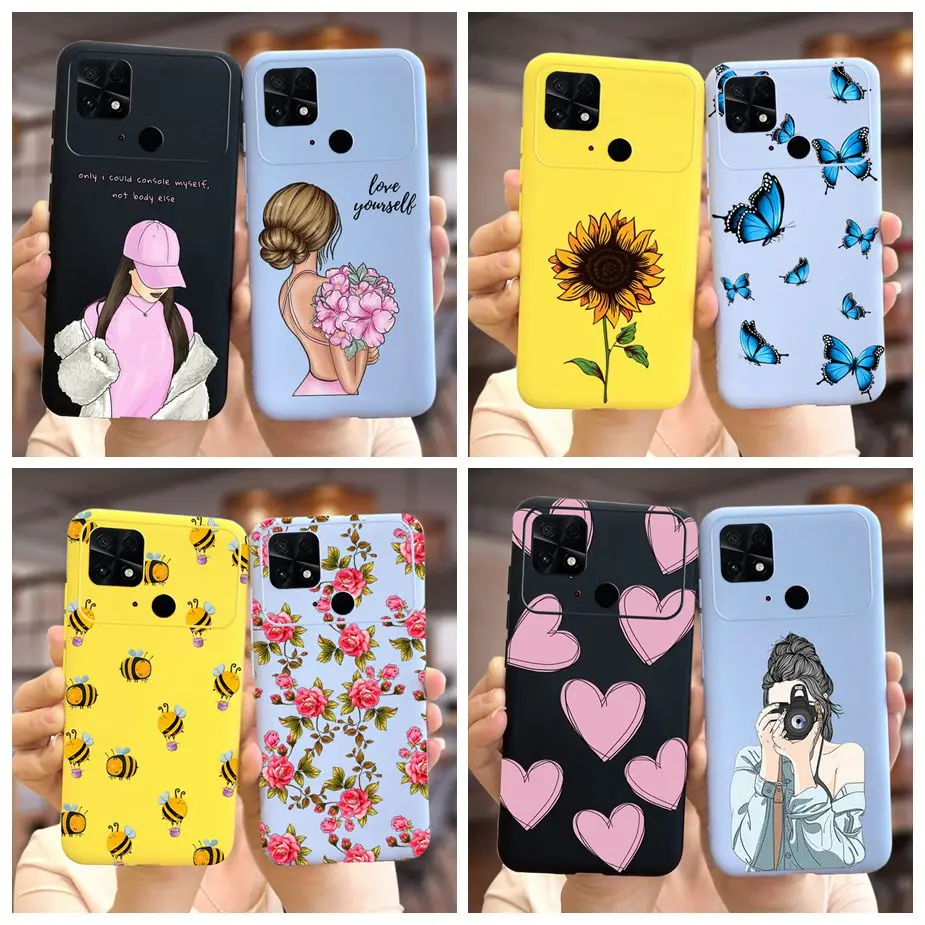 Etui Xiaomi Poco C40 6,71'' Silicone Soft TPU Fundas Luxury Cartoon Girls Cover Case For Xiaomi Poco C40 C 40 PocoC40 Bumper