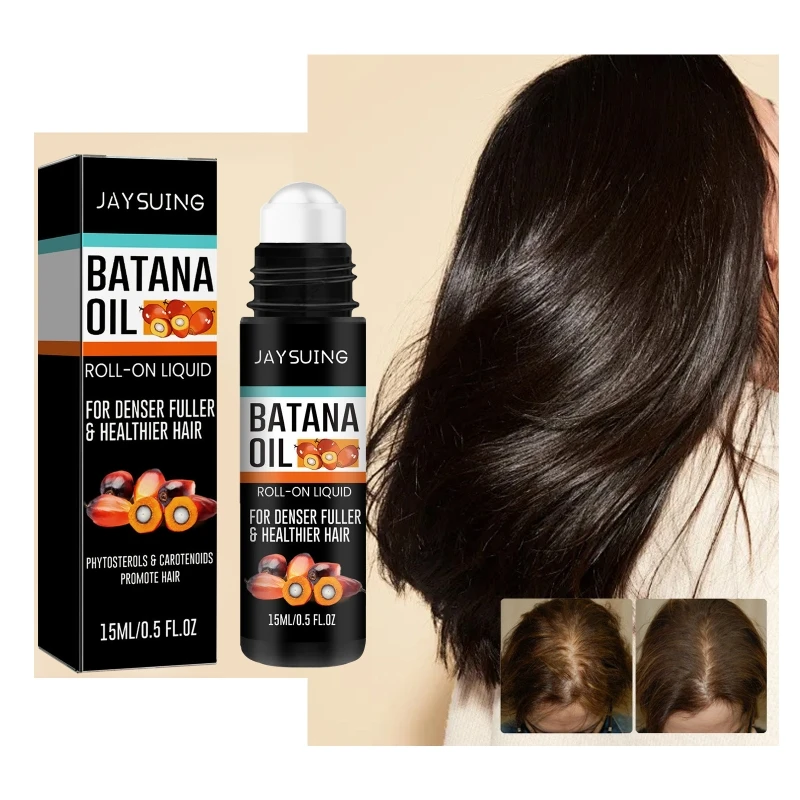 Batana Oil Roll-On Liquid สำหรับ Hair Growth 15ml หนาแน่น Fuller Healthier Hair Oil Nourish Damag Hair Roll-On liquid