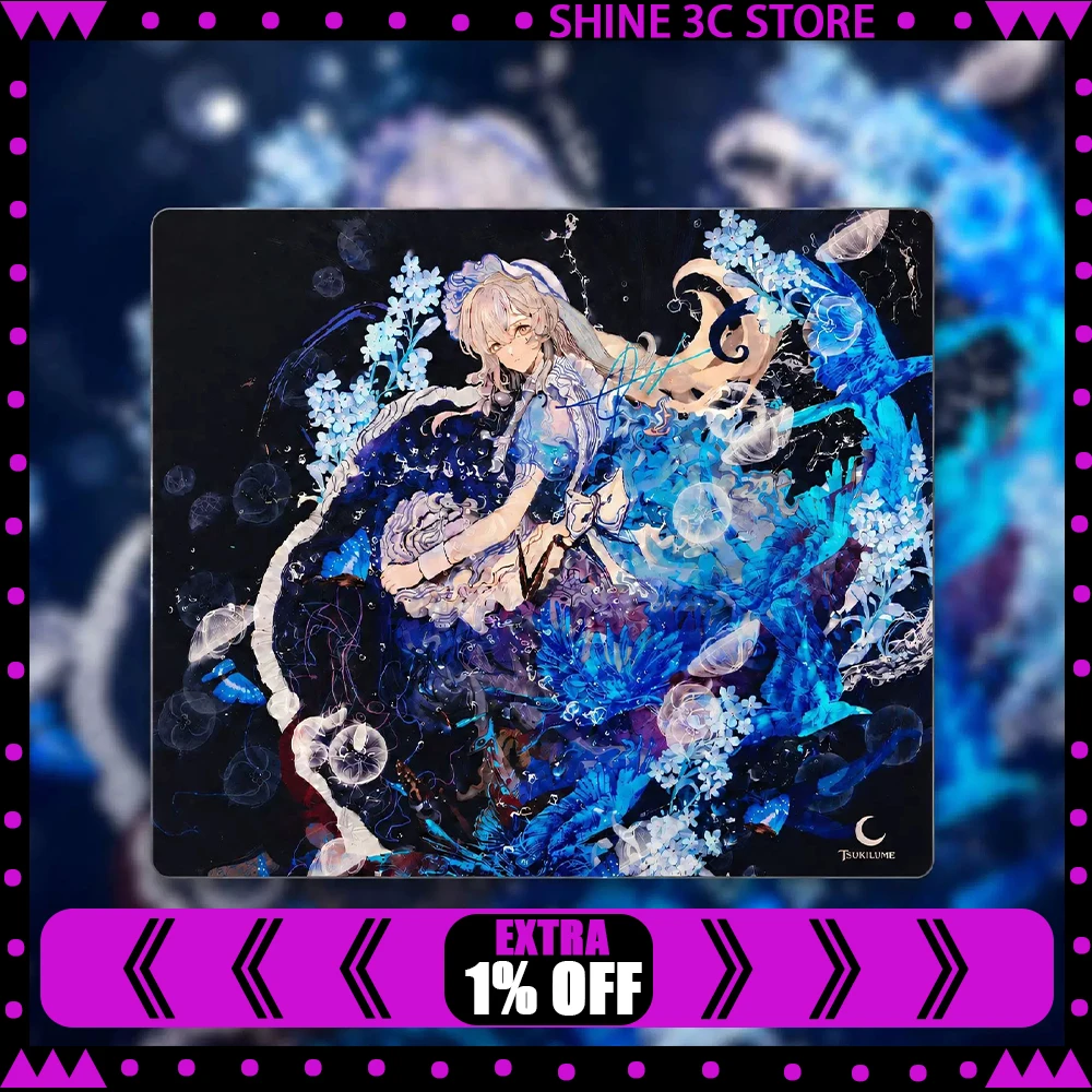 PAN Esports Water Blue Heart Glass Gaming Mousepad FPS Both Speed And Smooth Mouse Pad For VALORANT TTK CSGO PC Accessories Gift