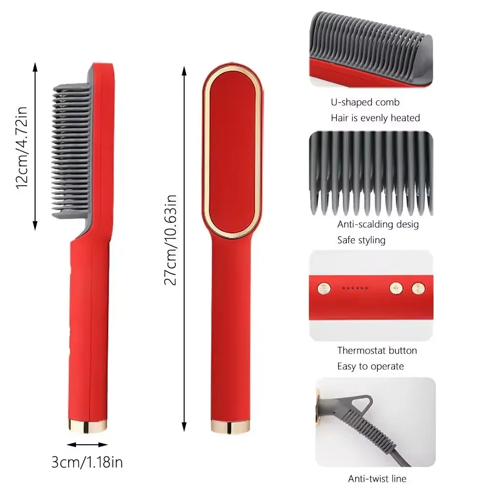Straight Hair Comb Clamp Dry Wet Dual Use Does Not Damage Hair Non-Negative Ion Lazy Artifact Multifunctional Hair Style Brush image 6
