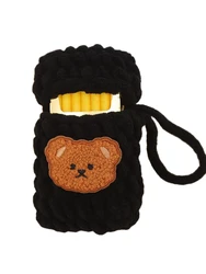 Hand-Woven Woolen Cigarette Case Cute Bear Internal Plastic Box For 84mm Cigarette