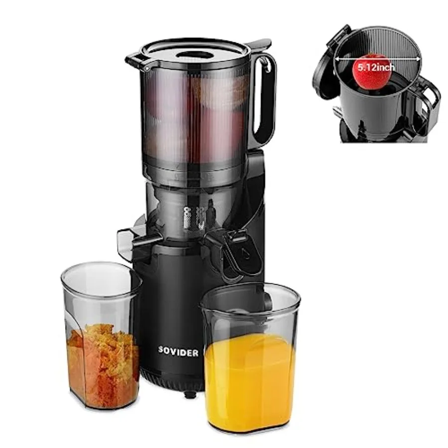 

Cold Press Juicer Machine for Home Use Stainless Steel Body Black 92 Juice Yield 5.3 Wide Chute Slow Masticating Design Easy Cl