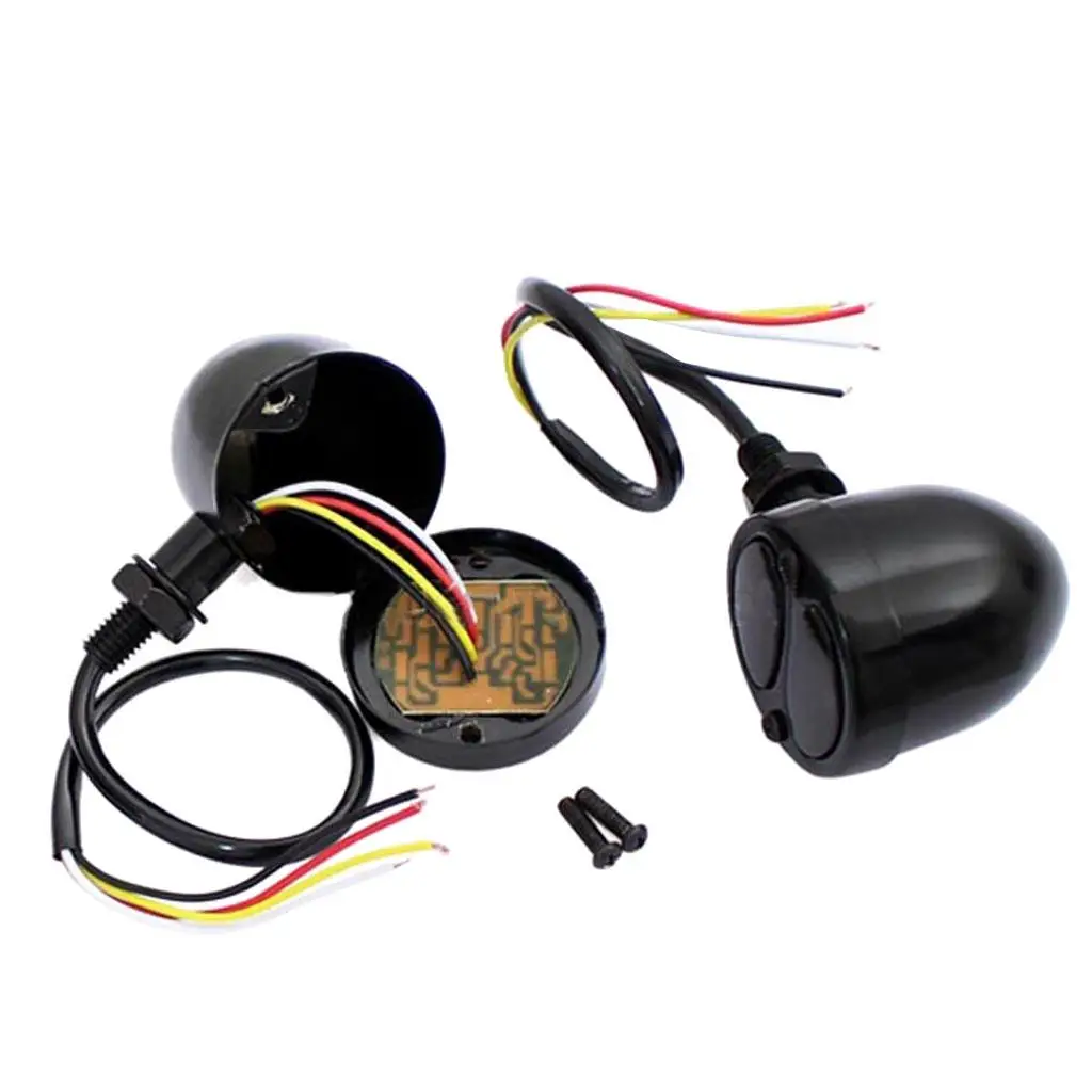 

Pair of Black Metal Motorcycle Indicator Motorbike Lights Assemblies