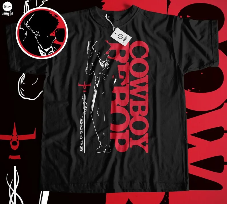 Unisex Space Bounty Hunter T-shirt - Galactic Adventure Pullover, Anime Jazz Ensemble, Manga Outlaw Gear, Retro Future Apparel,