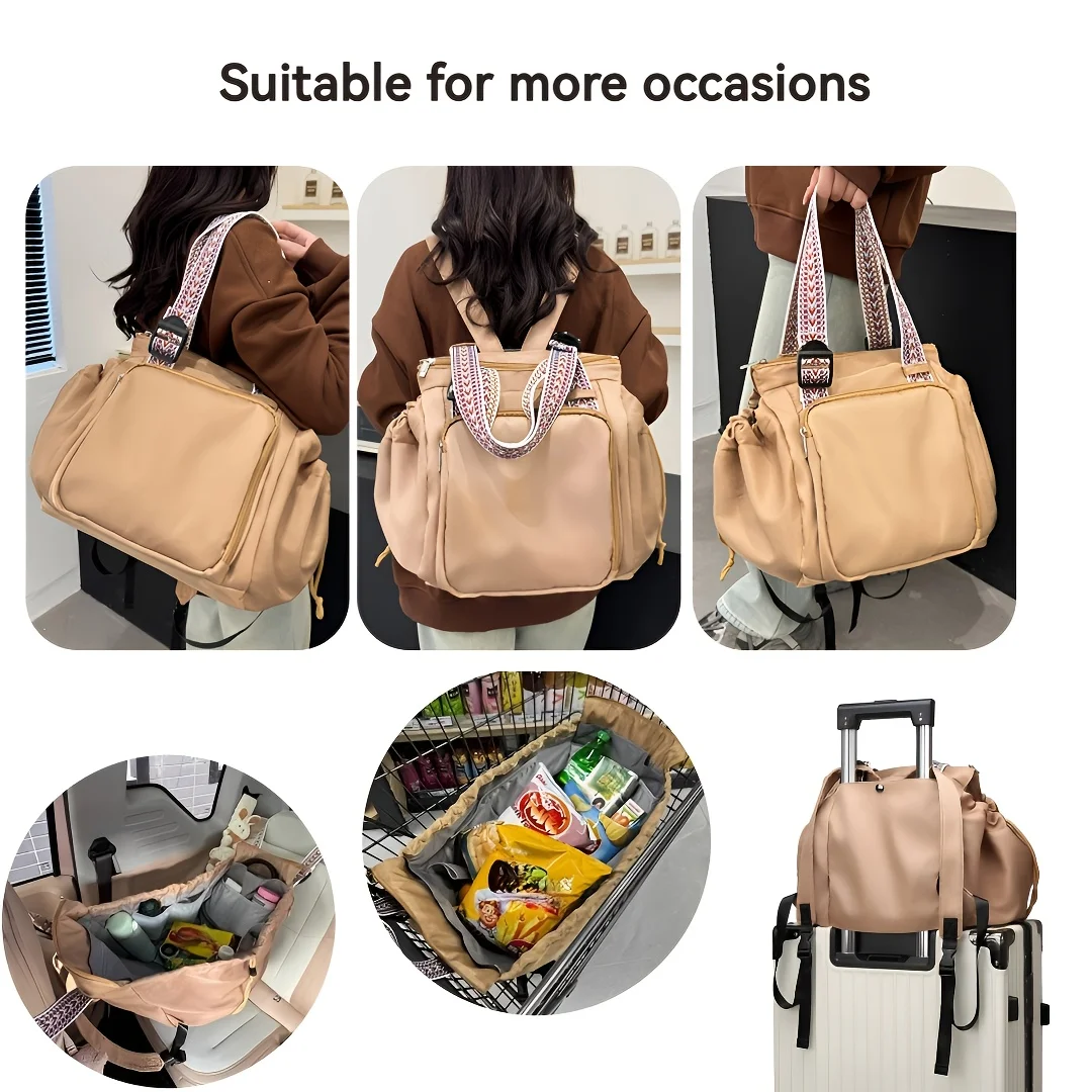 Nuevas bolsas de viaje de gran capacidad, mochila de almacenamiento de coche impermeable a la moda, bolso con múltiples bolsillos para mujer