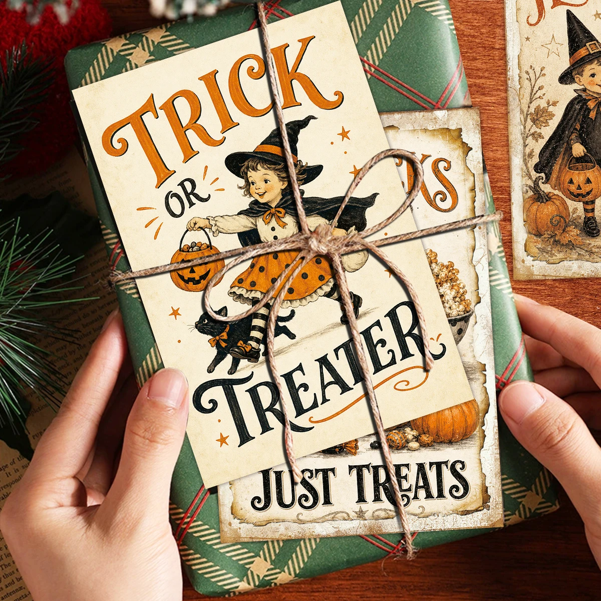 20 Stück Vintage-Halloween-Postkarten mit gruseligen Motiven, Heimdekoration, Wanddekoration für Spukhäuser, für Party-Hintergründe, Geschenk für Halloween-Liebhaber – Detail 5