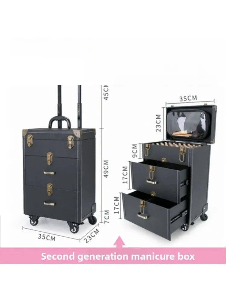 Professioneller Beauty-Handwagen für Nageltechniker mit mehreren Schubladen, großer Stauraumkapazität, multifunktionaler Rollkoffer für Make-up, EU-Versand.