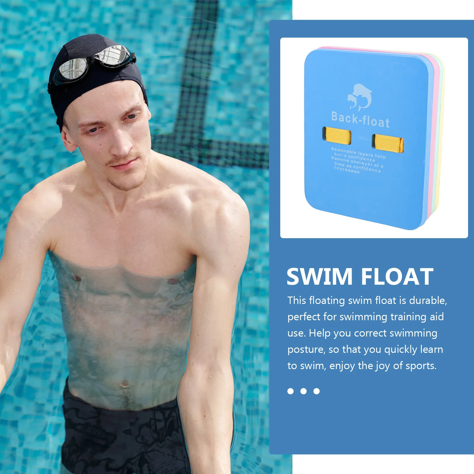 

3Pcs Swimming Floats for Durable Eva Portable Back Board Training Aid Indoor Outdoor Pool Beach Float