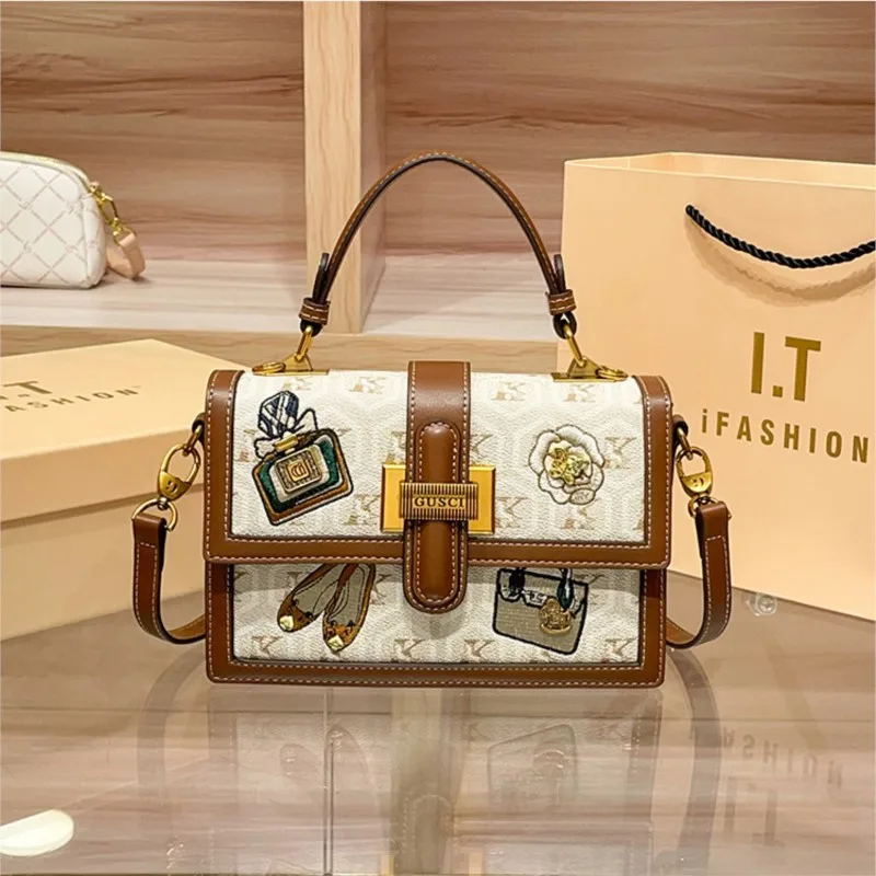 

Light luxury brand women's handbag 2025 new spring/summer high-end designer printed shoulder bag versatile crossbody bag