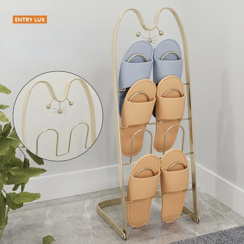 Simple Creative Metal Shoe Rack Slipper Shelf Bathroom Furniture Toilet Living Room Indoor Dormitory Organizer Drying Drainage