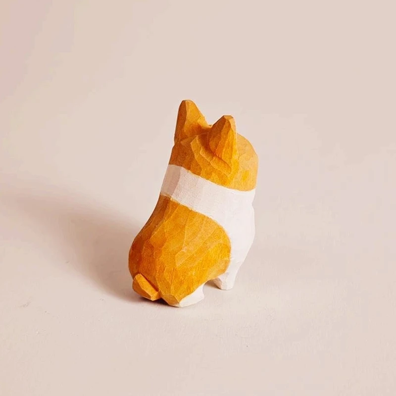Hand-Carved Wood Golden Retriever Corgi [LaCK9]