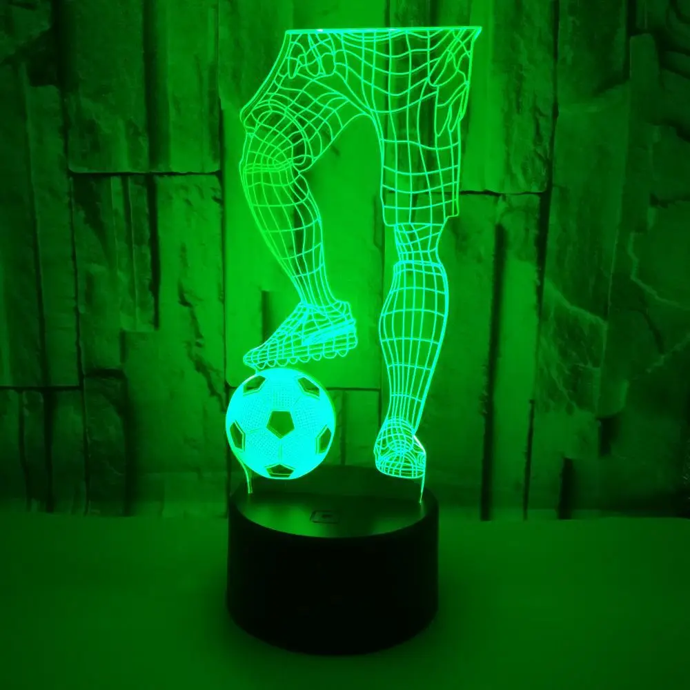 3D Play Football LED Night Light for Bedroom Decoration Colorful USB Table Lamp Home Decor Birthday Xmas Gift for Kids Boys