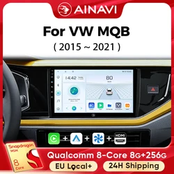 Ainavi Car Multimedia Player For VW Volkswagen MQB POLO VI Plus Jetta MK7 T6 Bora wireless Carplay Android Auto 4G Wifi 2din
