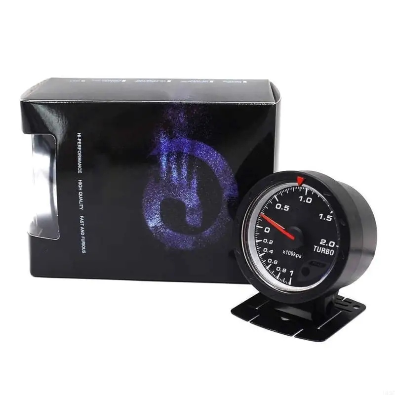 U13C Car Gauge 60mm 2.4'' Bar Turbos Boosts Gauge -1~2 Bar / -30~30PSI Vacuum Press Meter for 12V Automobile