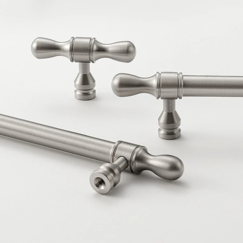 الأوروبي الصلبة النحاس مقابض خزانة ماتي الفضة درج المطبخ مقابض خزائن مضمد مقابض للأثاث #6