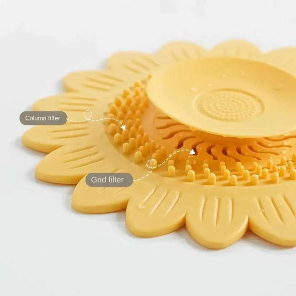 Durable Press-type Floor Drain Cover Silicone Anti-clogging Hair Filter Drainage Deodorizing Cover