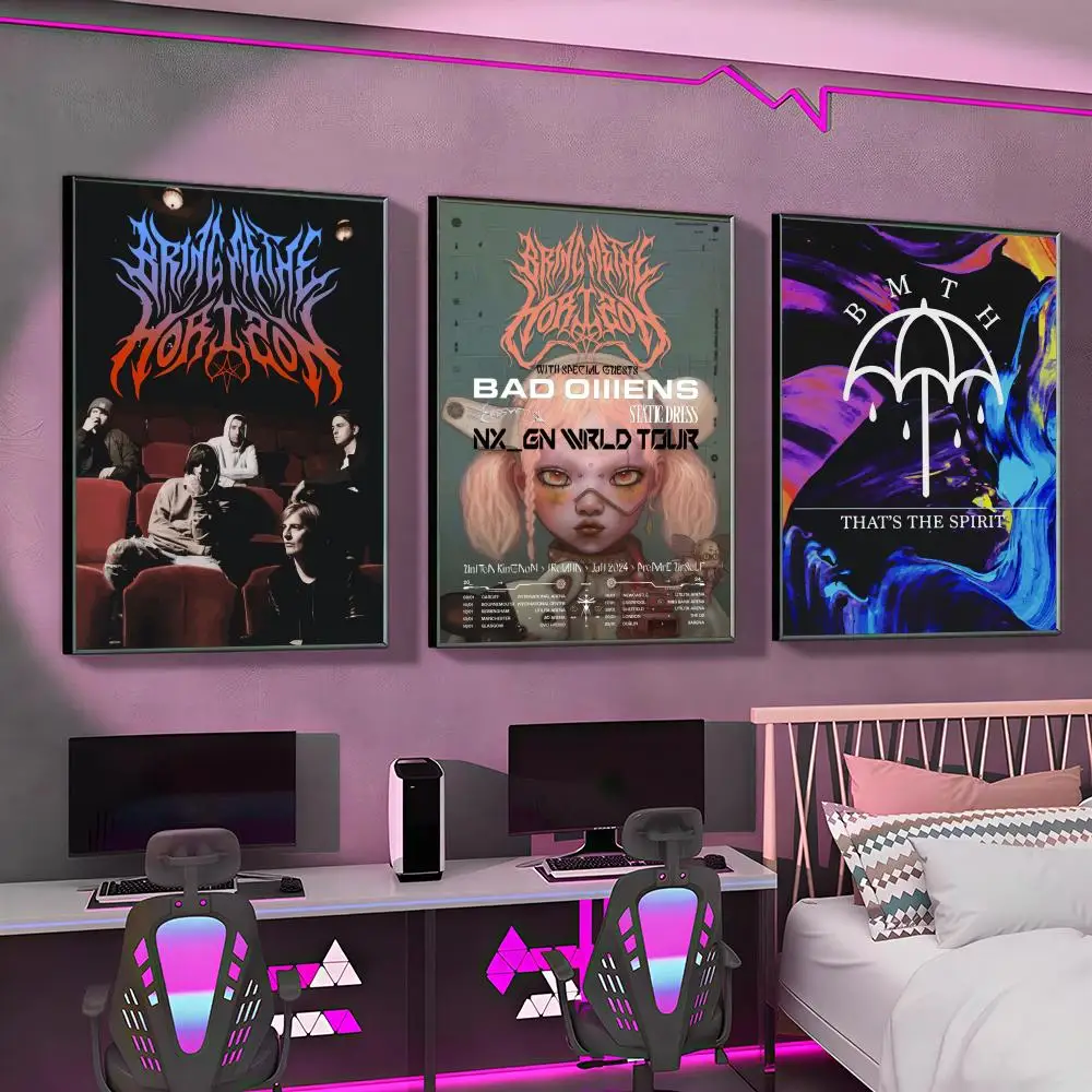 Rock band B-Bring me to the horizon Poster Versatile HD Waterproof Wall Art Self-Adhesive Decor for Any Space Ideal Gift