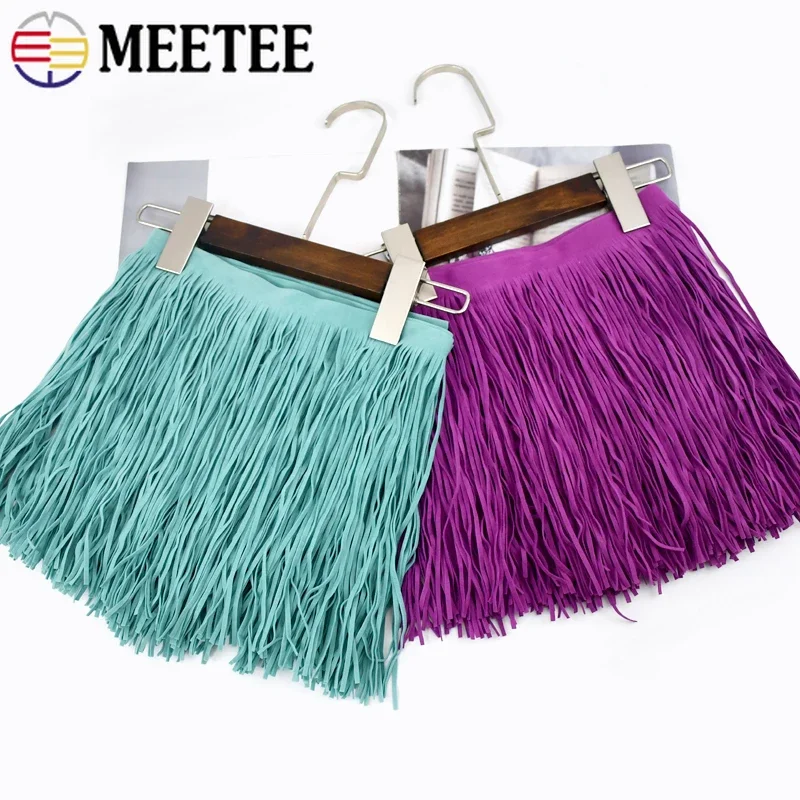 5Meter Meetee 10-30cm Wildleder Quaste Fransen Spitze Borten Vorhang Kleid Quasten Band Kleider tasche Dekoration Näh zubehör