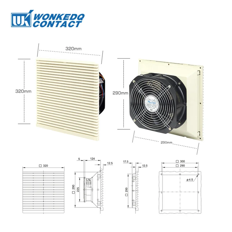 Imagem -05 - Gabinete Elétrico Ventilação Filtro Grupo Persianas Tampa Ventilador Grelha Louvers Blower Exaustor Ventilador com Ventilador 3326230