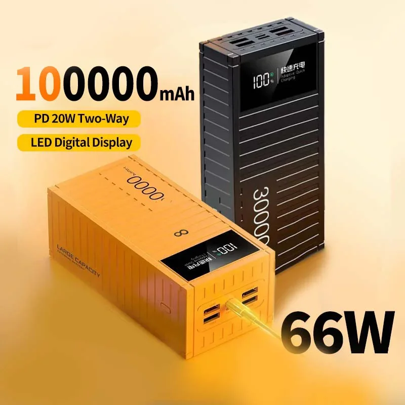 

80000mAh 66W Super Fast Charging Power Bank Portable Container Large Capacity Camping External Battery For IPhone