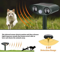 New Waterproof Outdoor Animal Deterrent Device With Laser Red Light Strobe Light For Animal Expulsion Solar Deer Repellent