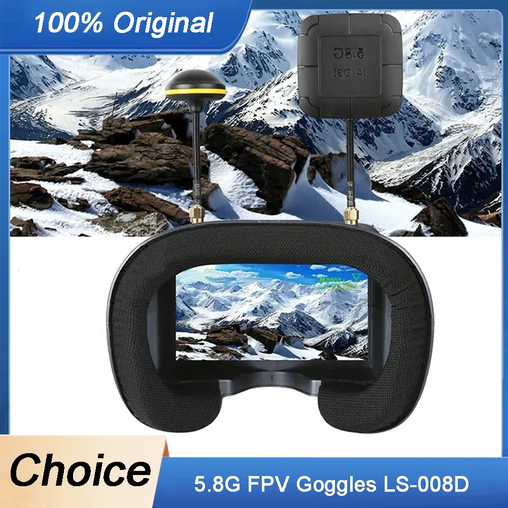 

new 5.8G FPV Goggles LS-008D 4.3 Inch 40CH Support DVR Dual Antenna Built-in Battery 480*272 LS008D Helmet For RC Racing Drone