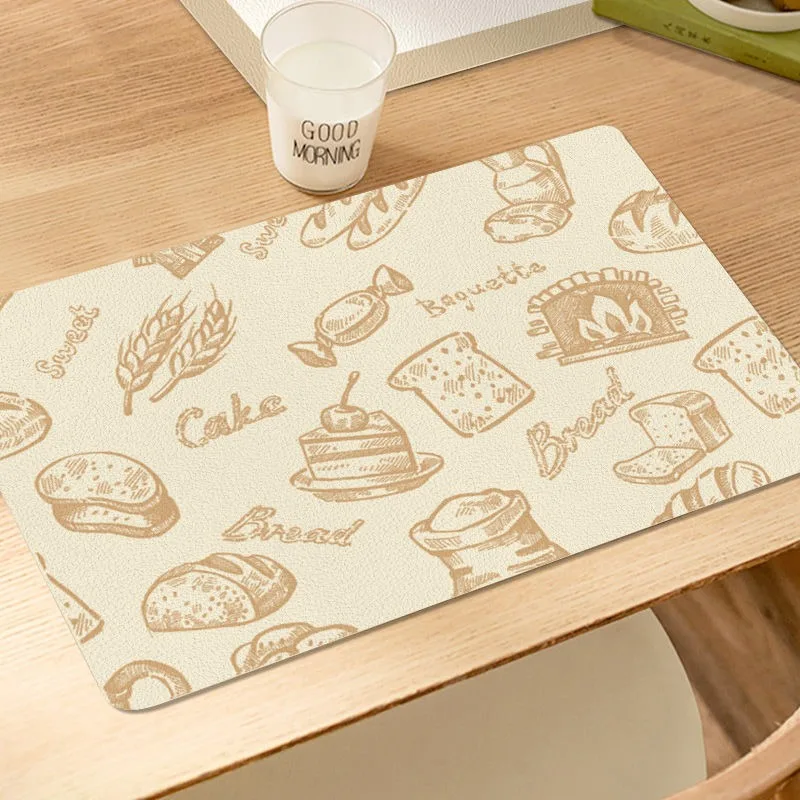 Elegant Fresh Printed Small Placemat Waterproof Stain-Proof  Anti-Scald Anti-Scratch Table Mat Heat-Resistant Home Plate Pad