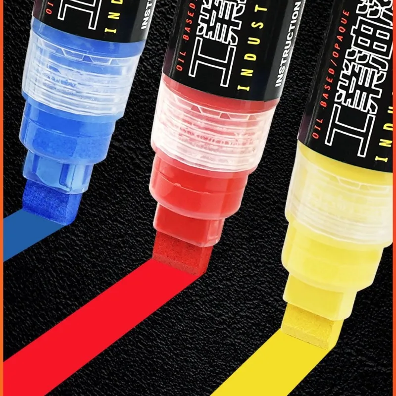 10mm Wide-Tip Industrial-Grade Paint Marker Waterproof Fade-Resistant for Tires Wall Art Metal High-Efficiency Touch-Up