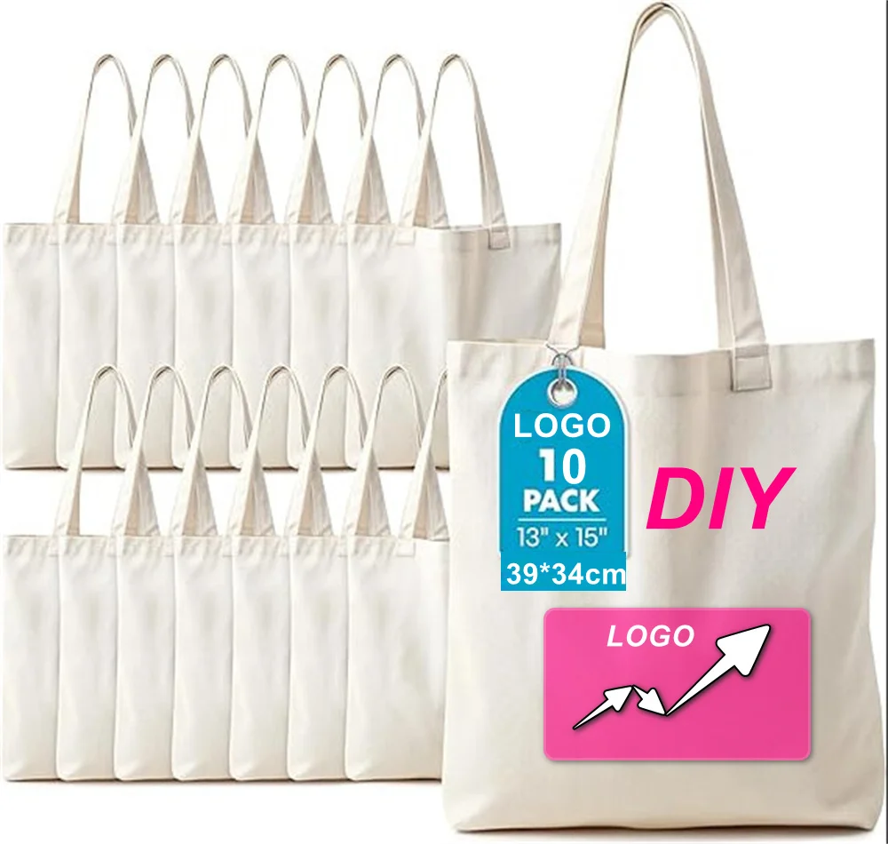 10pcs-customized-cotton-bag-tote-bags-lightweight-medium-reusable-grocery-shopping-cloth-bags-diy-gift